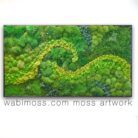 Large swirl artwork made out of reindeer moss.