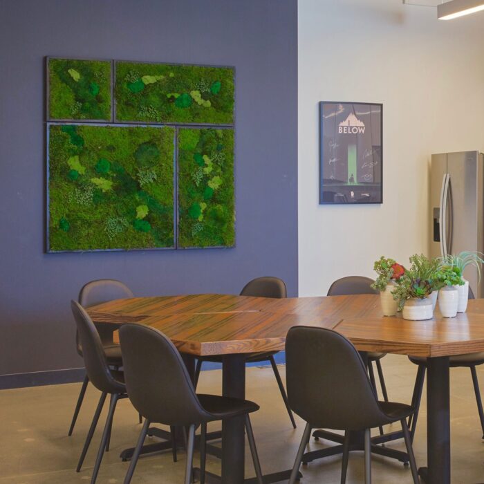 Large collage in a cafe