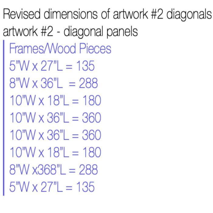 Size sheet of each panel of moss and wood