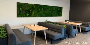 Moss artwork in cafe