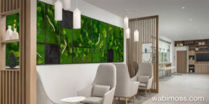 Moss artwork in a cafe