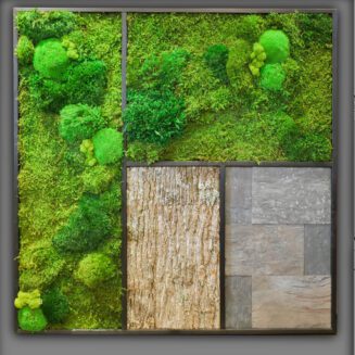 Bark slate and moss variation artwork